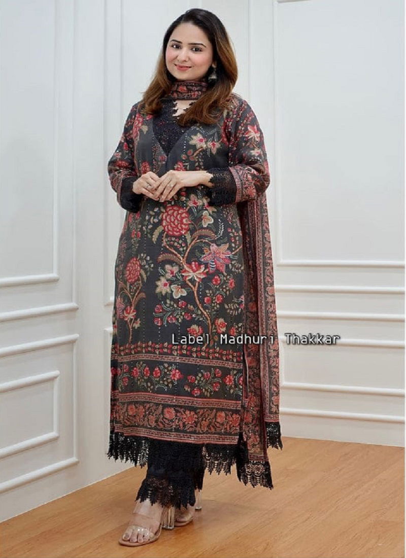 Akshar Black Digital Printed Pakistani Suits Catalog